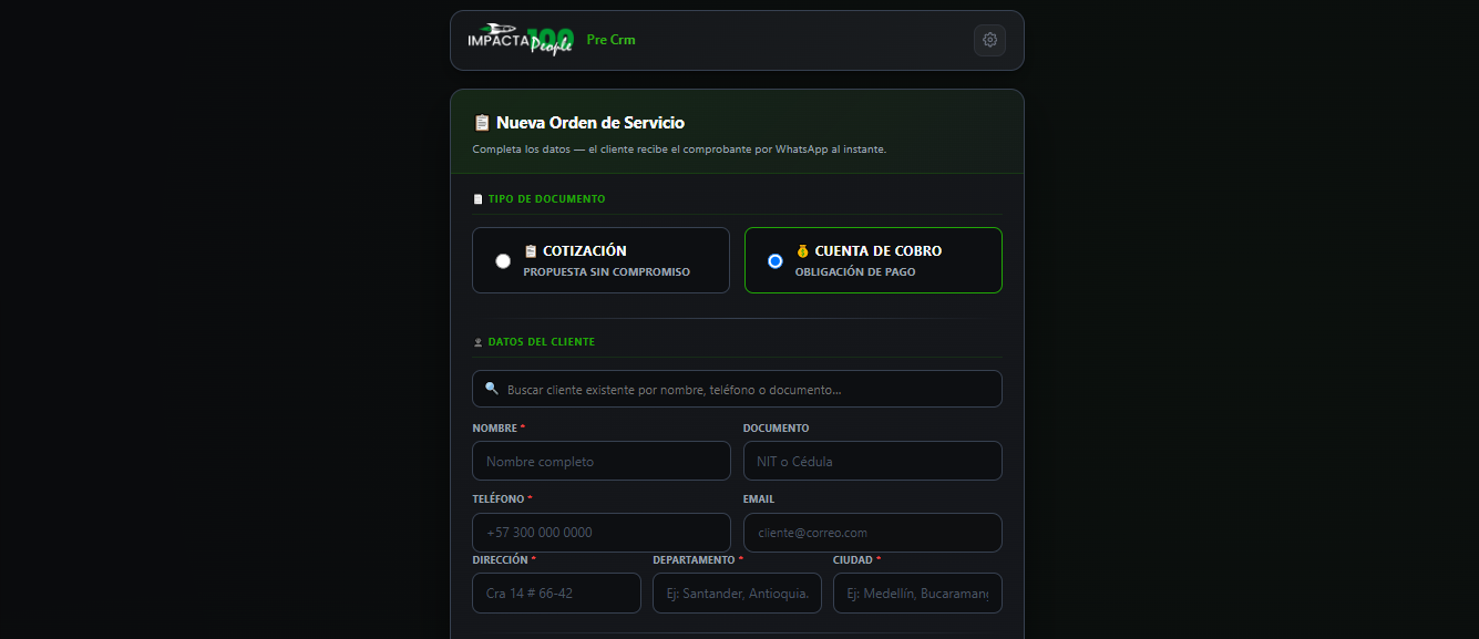 Crear cotización